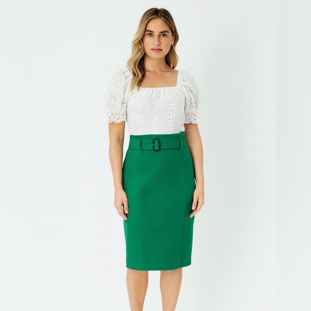 Ann Taylor Vibrant Green Pencil Skirt
